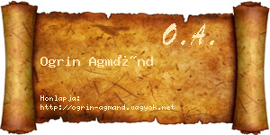 Ogrin Agmánd névjegykártya